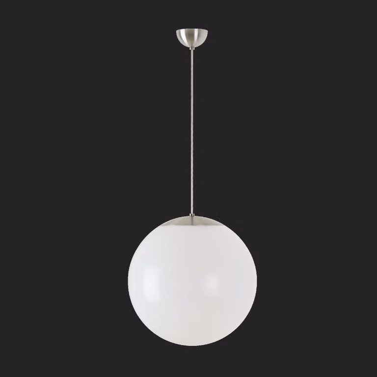 OSMONT ISI68894 ISIS S3 apparecchio a sospensione in plastica acciaio inox spazzolato / bianco IP40 4000 K 27W LED combinazione di emergenza 1 h