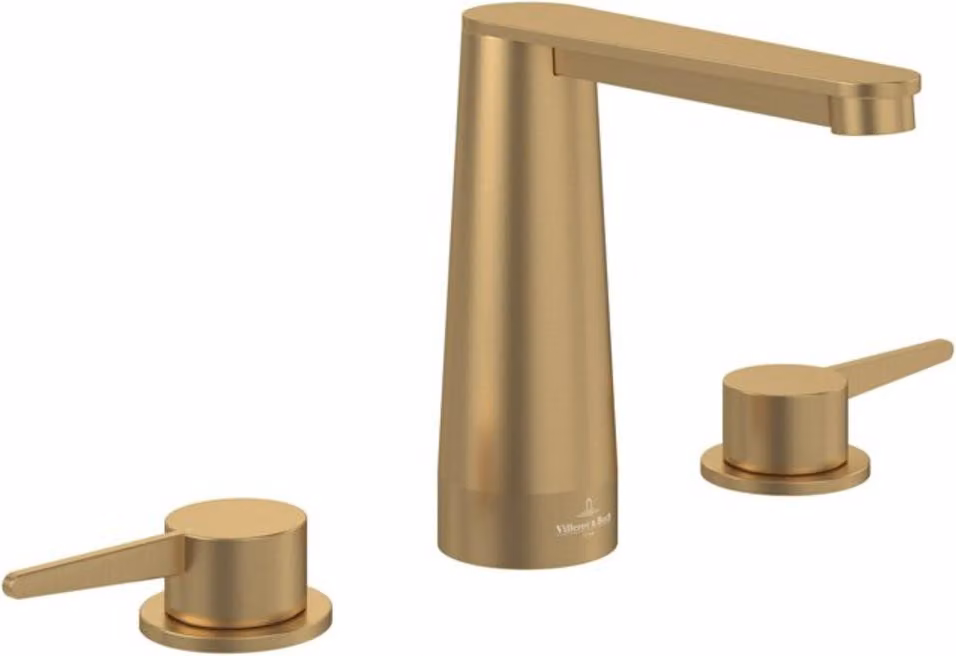 Miscelatore per lavabo a tre fori V&B Conum senza set di scarico, oro spazzolato