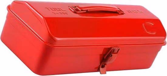 Cassetta portattrezzi in metallo - Molti scomparti - Chiusura sicura - Adatta per uso industriale e domestico - Colore: rosso
