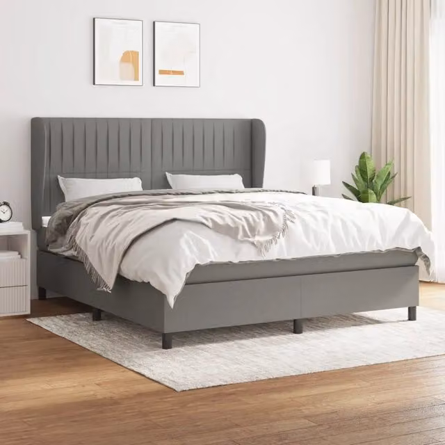 Letto Ibrido vidaXL con Materasso e Struttura in Legno di Larice, Grigio e Bianco, L/P/H: 160 x 200 x 128 cm – 1