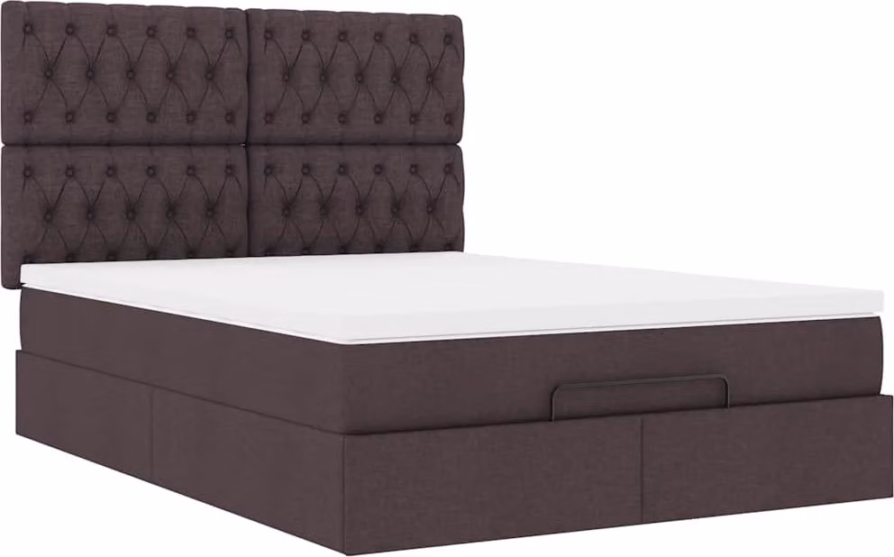 Struttura Letto Pouf con Materasso 140x190 cm in Tessuto