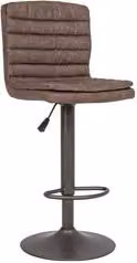 Sgabello Bizzotto Connor in ecopelle marrone con struttura in metallo