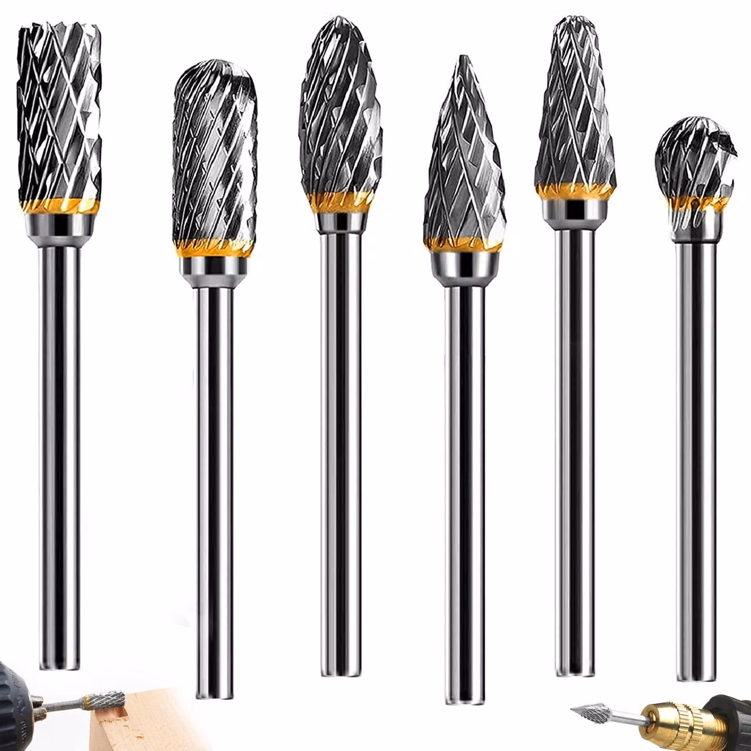 Set di 6 frese in carburo per Dremel e utensili rotanti