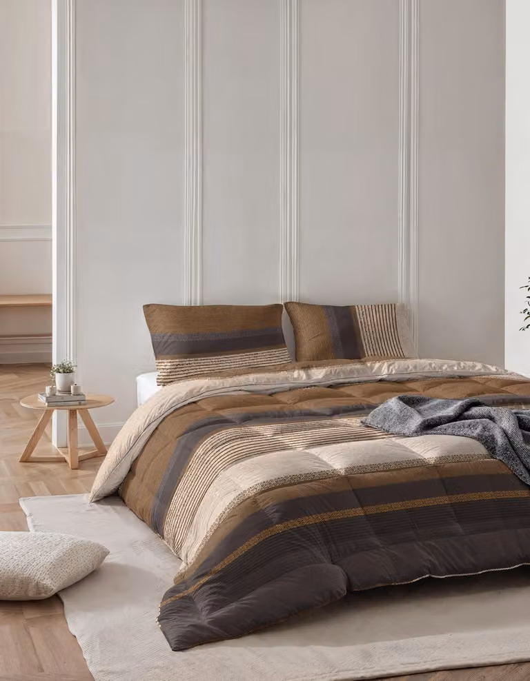Copertura per letto matrimoniale (240 x 200 cm) senza copripiumino, colore grigio, lavabile, inclusi federe, ideale per la camera da letto