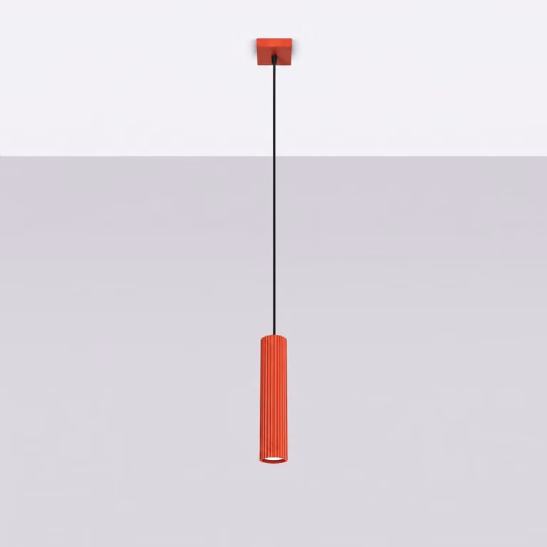 Lampada a sospensione KARBON 1 rossa 1xGU10 10W alluminio 118x8x8 cm Sollux Lighting