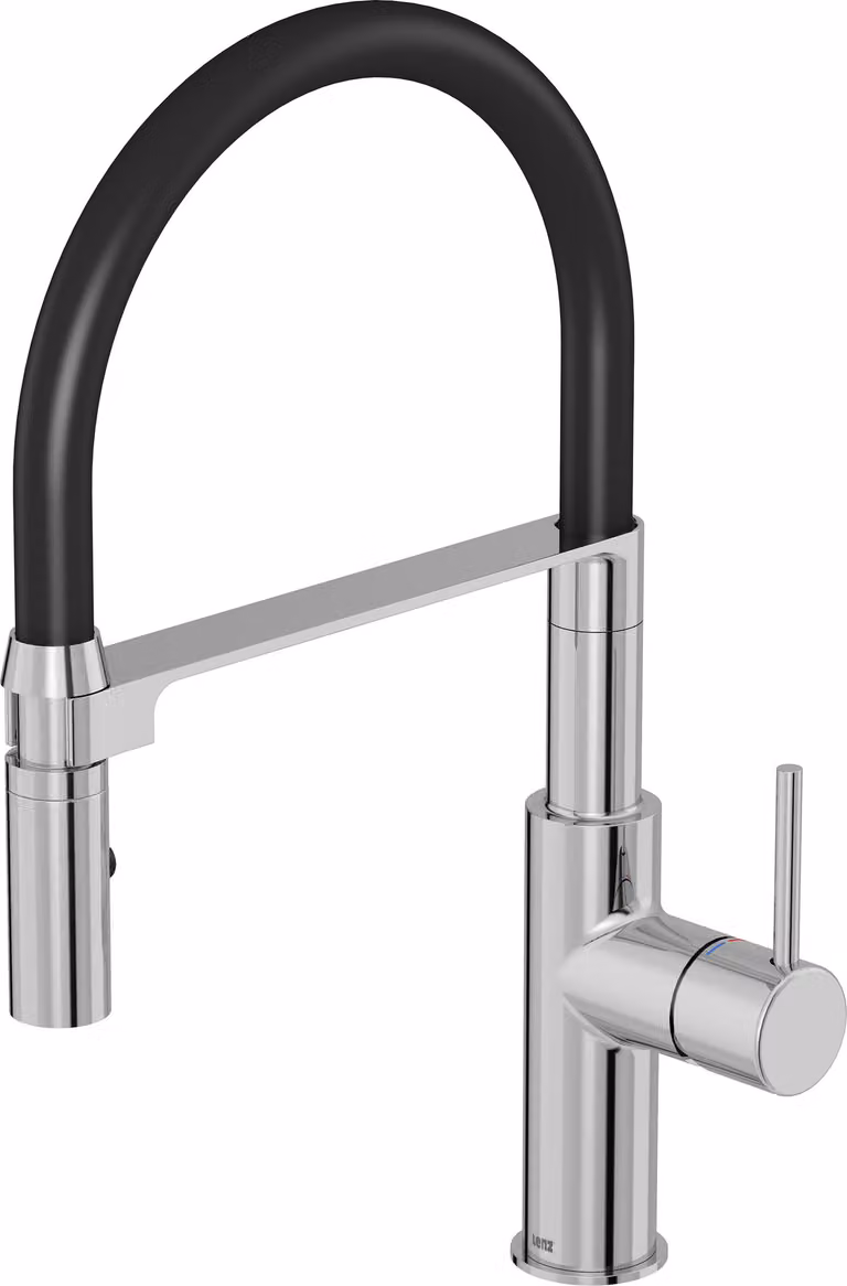 Miscelatore per lavello a leva Miscelatore per lavello con braccio flessibile Miscelatore per lavello con doccia Lenz NALU cromo 46070202