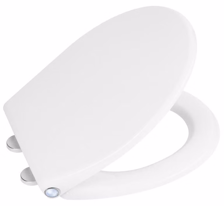 Sedile WC PHARO con luce LED, chiusura ammortizzata, Easy Take, bianco