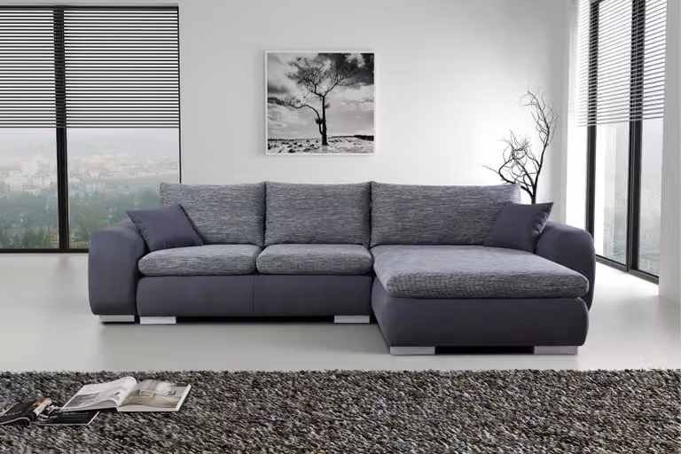Ecksofa Bettfunktion Couch Graue Polster Couchen Textil Sofas Sofa Schlafsofa