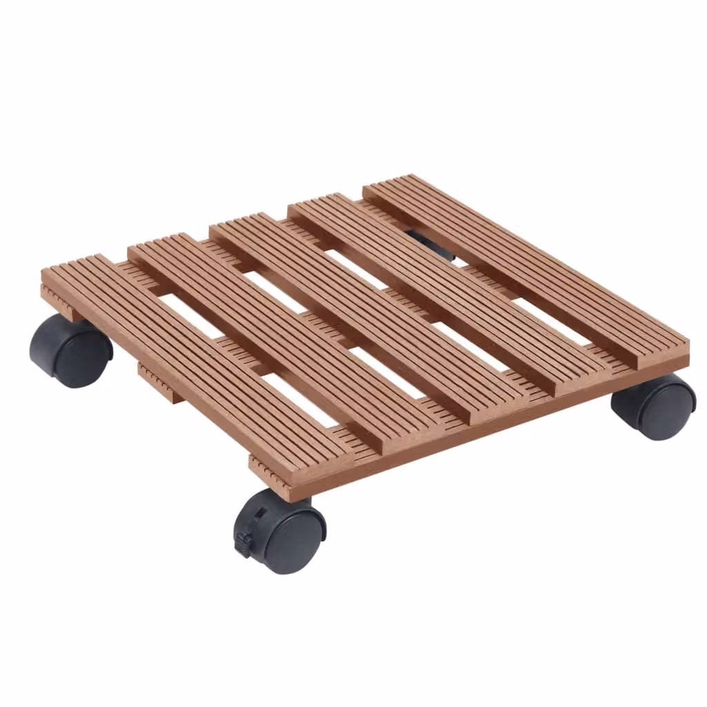 vidaXL Rullo per piante 2 pz. Marrone 30x30x7,5 cm WPC