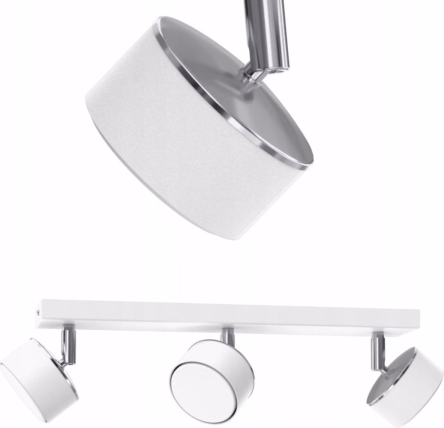 Plassa Plafonniere Spotlight Bianco Cromo Led Mobile Gx53 Polacco 3 Punti Lampada