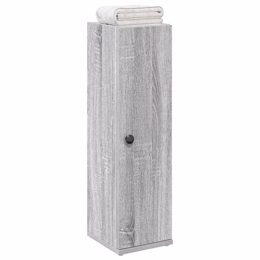 Mobile da bagno vidaXL con portarotolo e ante a battente, Grigio Sonoma, L: 20,5 cm, P: 22 cm, H: 72 cm