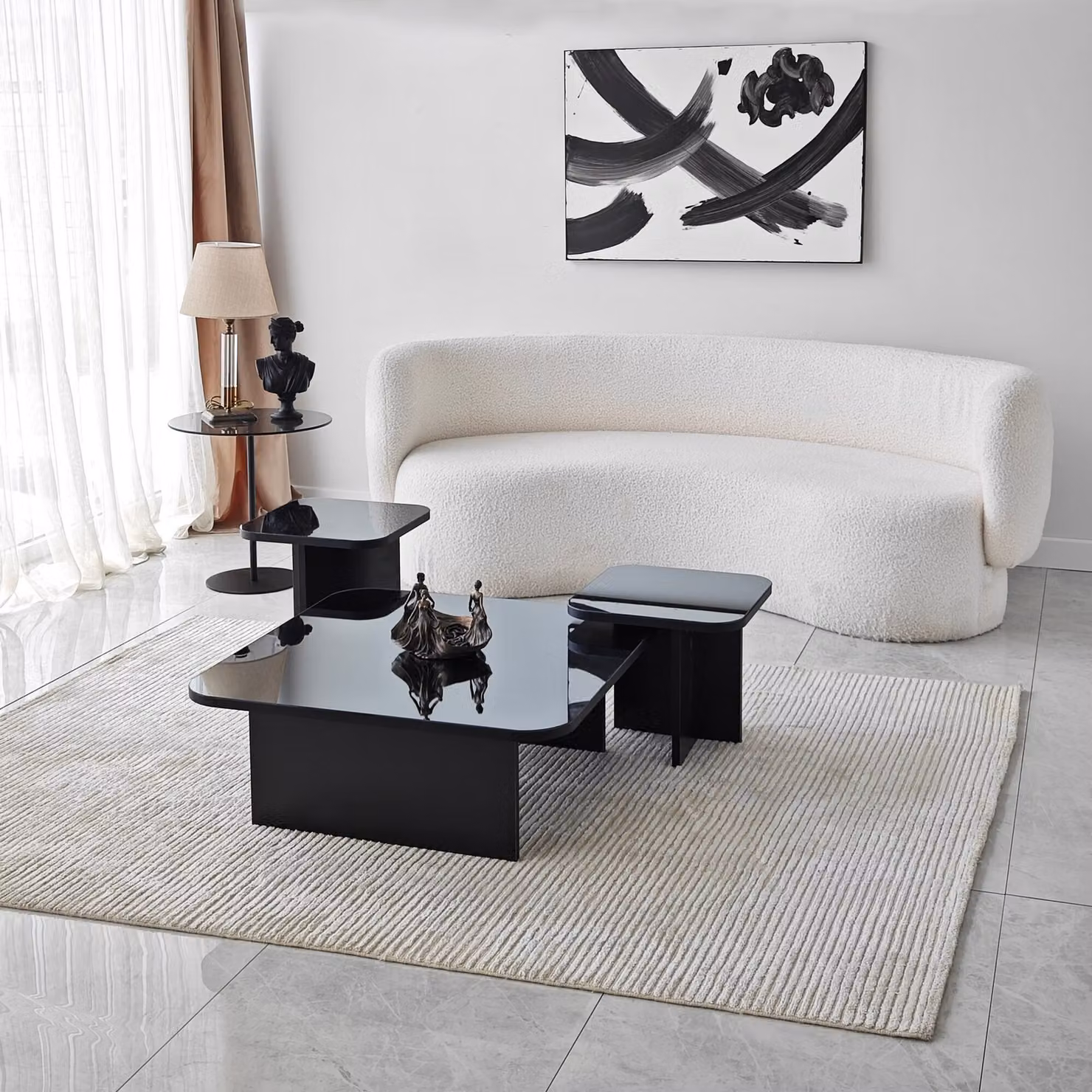 Skye Decor, Jazz - Nero, Fumo, Tavolini, Nero, 80 x 30 x 80 cm