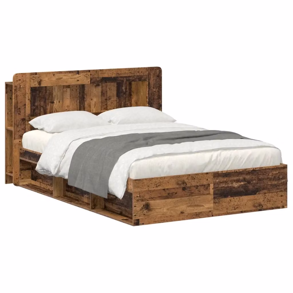 Letto con contenitore vidaXL in legno color marrone L/P/H: 190 x 140 x 153,5 cm – 2