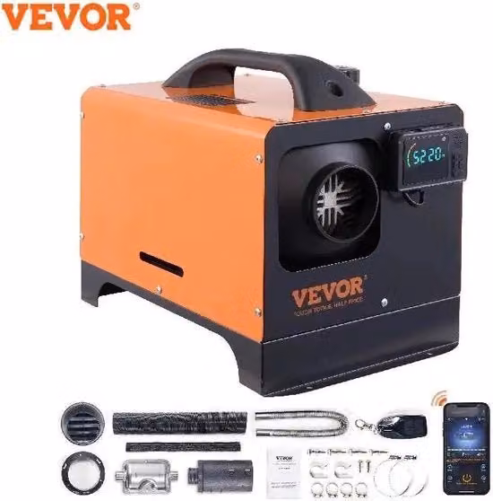 Riscaldatore per auto e barca - Riscaldatore 5/8 kW 12V tutto in uno - Riscaldatore auto con riduttore di rumore - Telecomando - Per auto, camion, barca