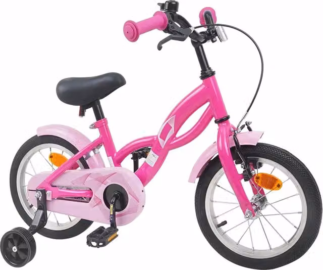 Bicicletta per bambini DESIGN IN rosa con componenti in metallo e gomma