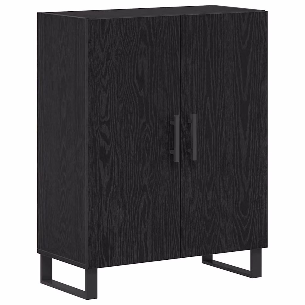 Credenza moderna vidaXL in legno MDF e metallo nero opaco L: 69,5 cm, P: 34 cm, H: 90 cm – 2