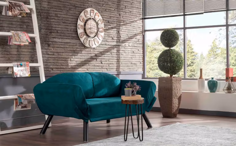 Hanah Home, Genzo- FTN1224, blu petrolio, divani letto, struttura: 100% metallo