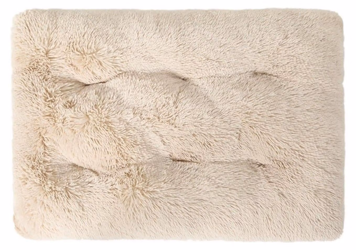 Cuccia per cani rettangolare, morbida e in peluche, ideale anche per gatti. Letto caldo e confortevole, taglia M, dimensioni 65x50 cm, colore beige