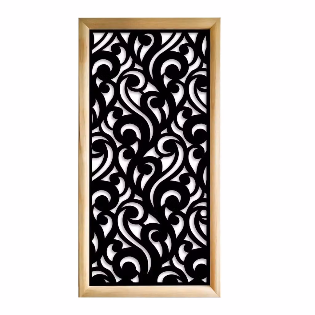 Moduli Decorativi CURL Signorbit in Legno e PVC, Design Abstract Art Nouveau, Colore: Nero, L: 73 cm, H: 148 cm – 2