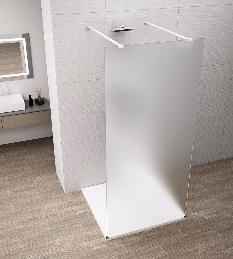 Polysan ESCA WHITE MATT, box doccia in vetro, modello a libera installazione, vetro smerigliato, 1300 mm