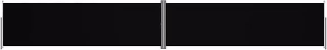 Tenda da sole laterale retrattile e schermo privacy per patio e giardino in poliestere e alluminio, colore nero, L: 1200 cm, H: 180 cm – 1