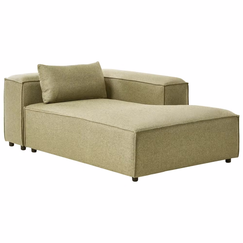 Chaise Lounge BELIANI a sinistra con rivestimento in tessuto verde chiaro e stile moderno – 2