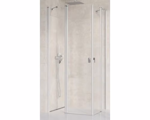 Un lato della cabina doccia Ravak Chrome CRV2-100 satinato+trasparente 1QVA0U00Z1