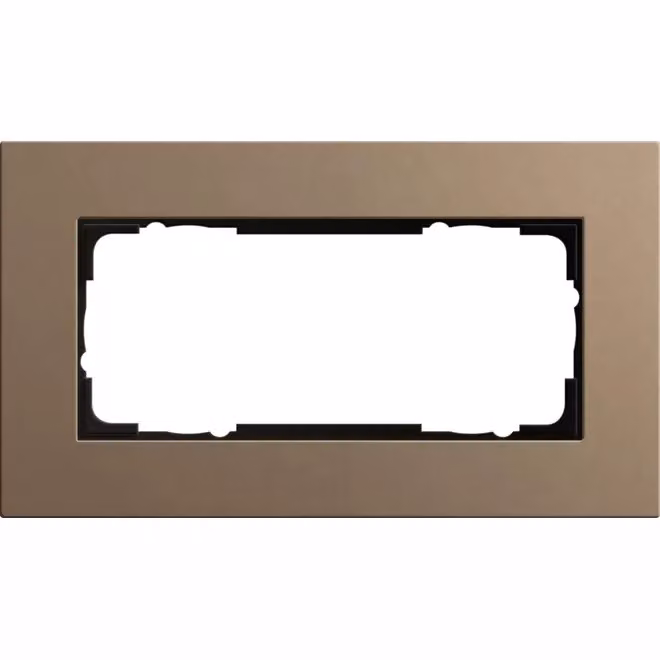 Cornice di copertura Gira a 2 moduli senza barra centrale Gira Esprit Lin.Mplx.Marrone chiaro 1002221