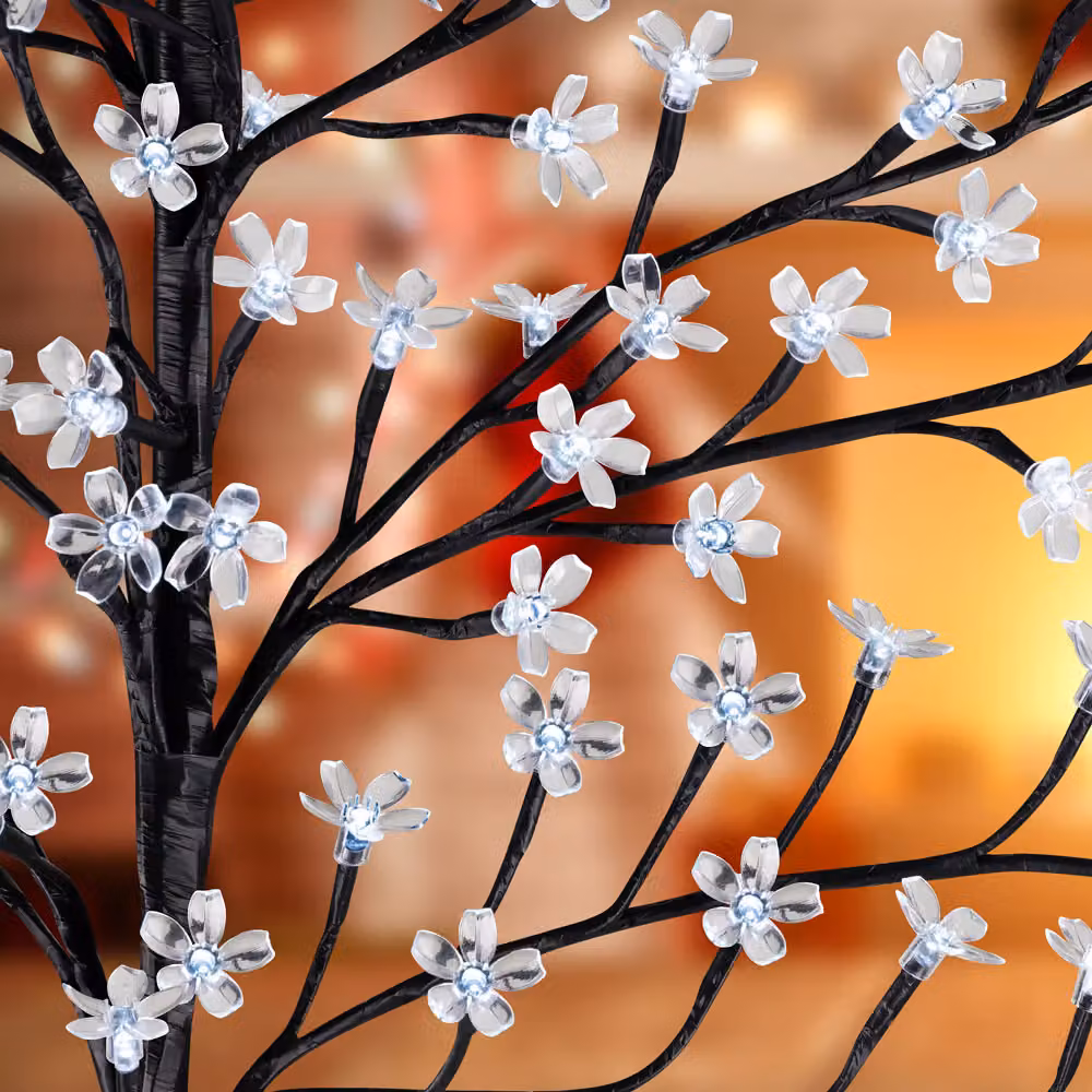 Albero di ciliegio in fiore Monzana con 200 LED bianco freddo, Altezza: 180 cm – 2