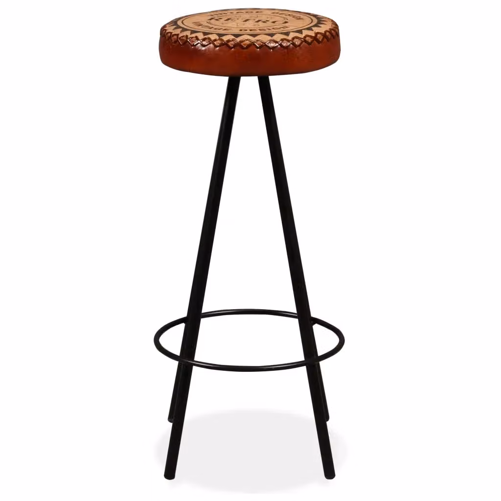 Set di 2 sgabelli da bar in stile industriale vidaXL con seduta in pelle e struttura in metallo, disponibili in marrone o nero – 2