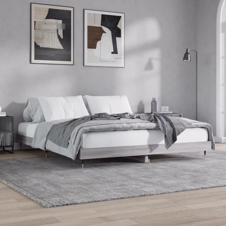 Giroletto vidaXL in legno e metallo Grigio Sonoma L/P: 120 x 200 cm