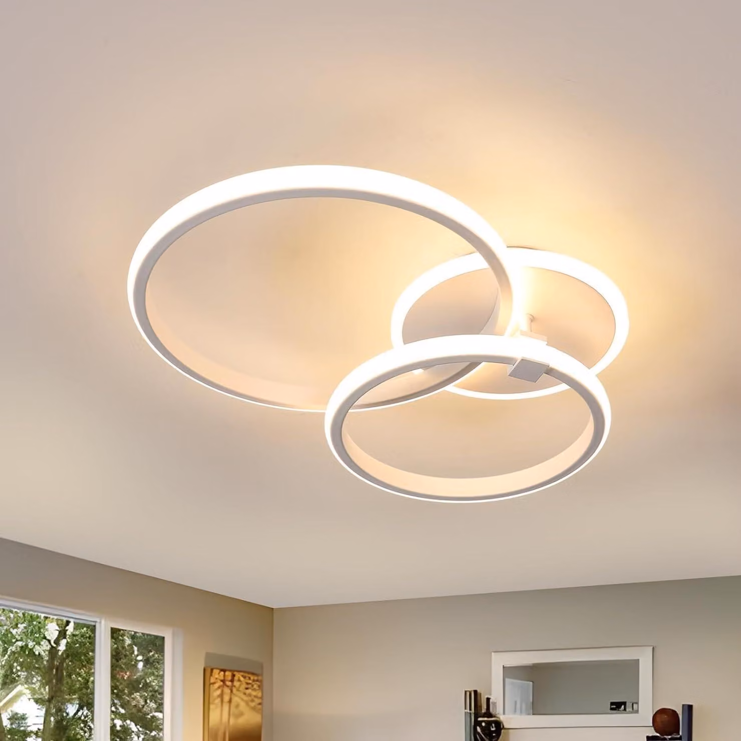 Lampada a soffitto LED Comely, 42W, 4700LM, moderna, rotonda, bianca, 3000K