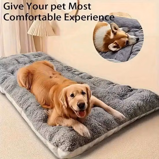Grande cuccia in peluche per cani realizzata in fibra di poliestere ultra morbida, adatta a cani di taglia piccola, media e grande.