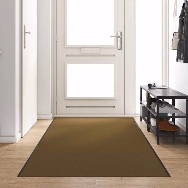 Tappeto moderno rettangolare vidaXL marrone e nero in poliammide e PVC, L: 120 cm, P: 350 cm – 1