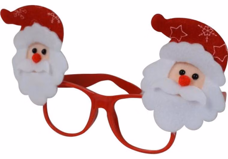 Occhiali natalizi con Babbo Natale e decorazione in feltro