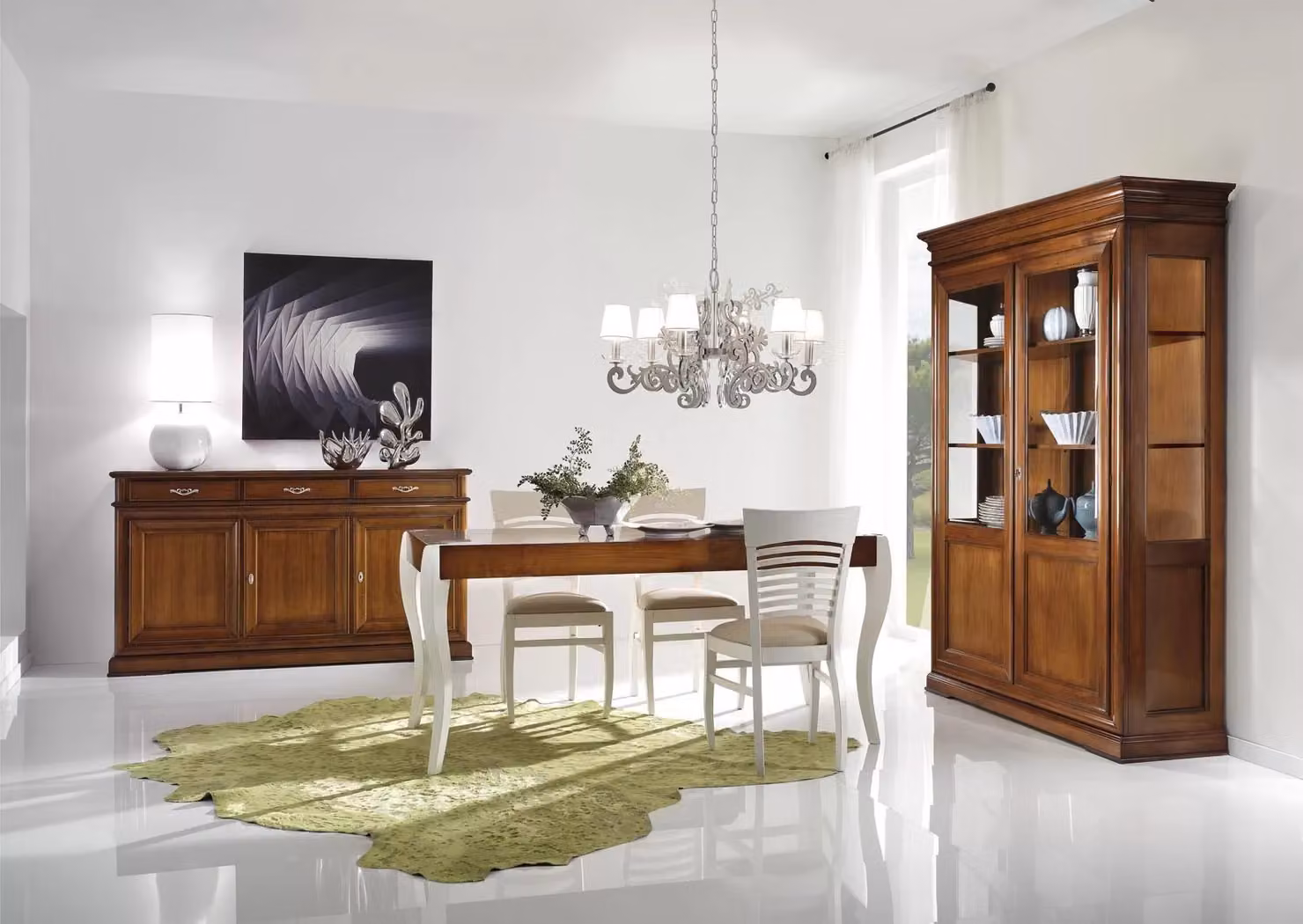 Tavolo rettangolare moderno in legno color ciliegio e marrone Mobili 2G L: 120 cm, P: 85 cm, H: 81 cm – 3