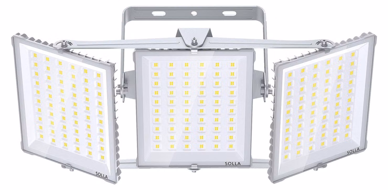 Faretto LED da 600W, 60.000 lumen, 6000K, grado di protezione IP66, con 3 sorgenti luminose, per uso esterno