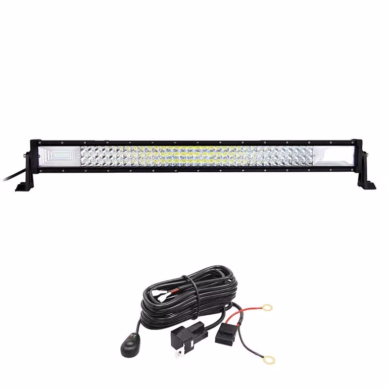 Striscia luminosa a LED per fuoristrada, luminosità di lunga durata a 6000K, design a tre file, filo da 32 pollici da 405 watt