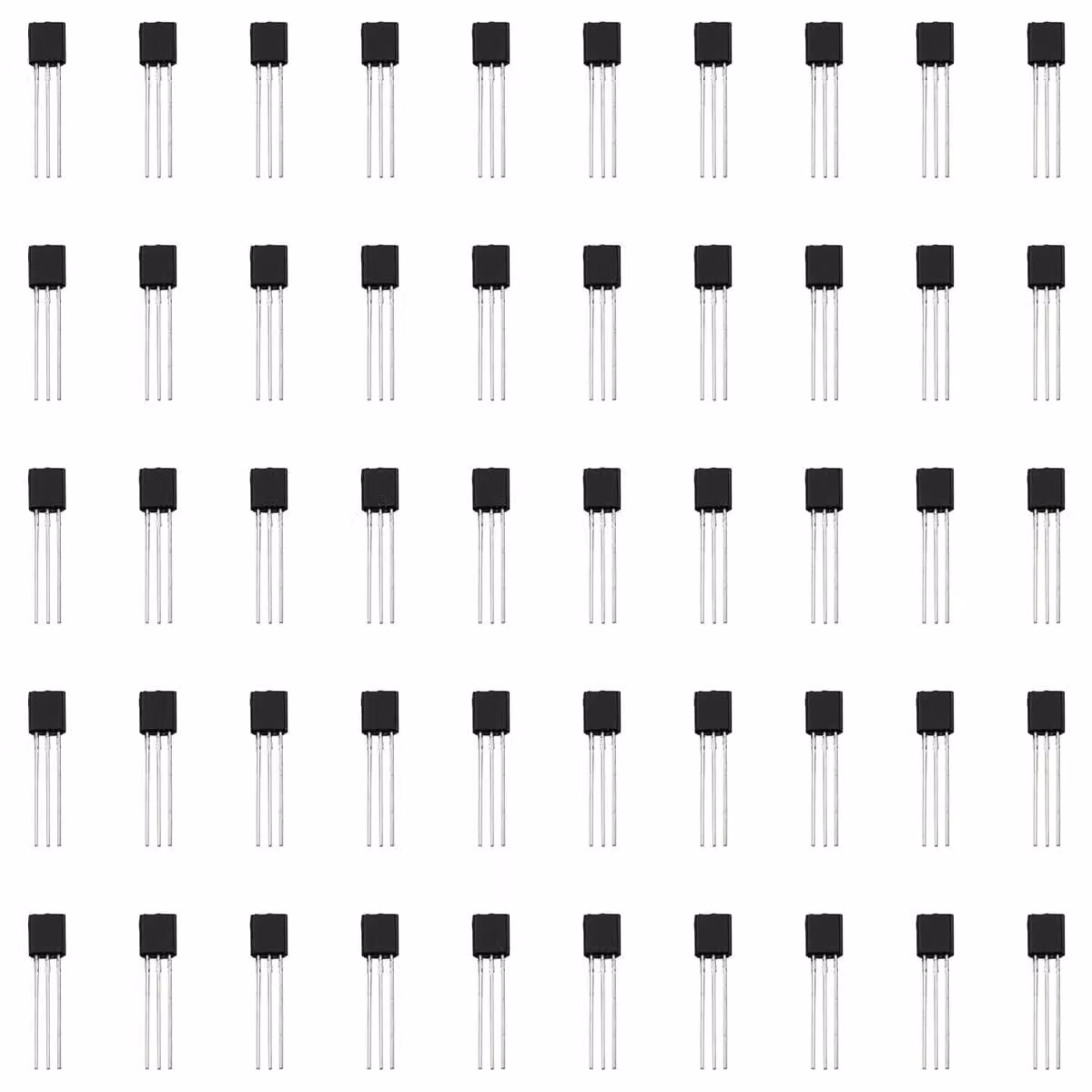 50 transistor PNP S8550, involucro TO-92, temperatura di esercizio da -45°C a 125°C