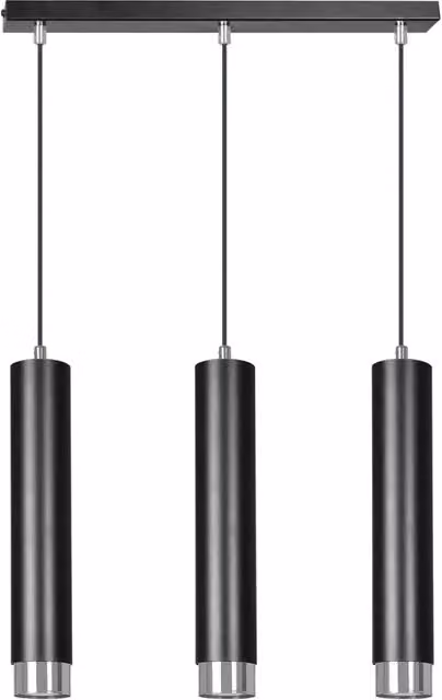 Lampadario a soffitto Wagner Luceart-Classic con 3 luci in acciaio nero e cromo – 1