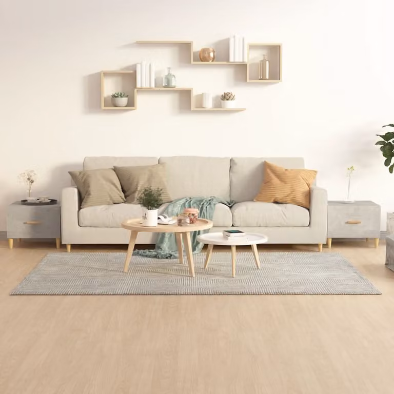 vidaXL Tavolini 2 pz. Grigio cemento 50x50x40 cm Materiale a base di legno - Tavolino - Tavoli da caffè - Tavolino - Tavolino per divano