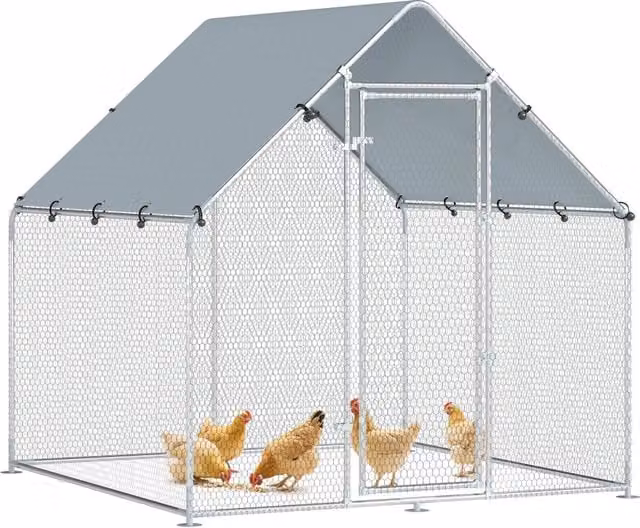 Recinto per animali XYLO in acciaio zincato con tetto impermeabile UV argentato L/P/H: 2 x 2 x 2 m