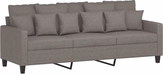 Divano | Divano da soggiorno | Sofa a 3 Posti Tortora 180 cm in Tessuto