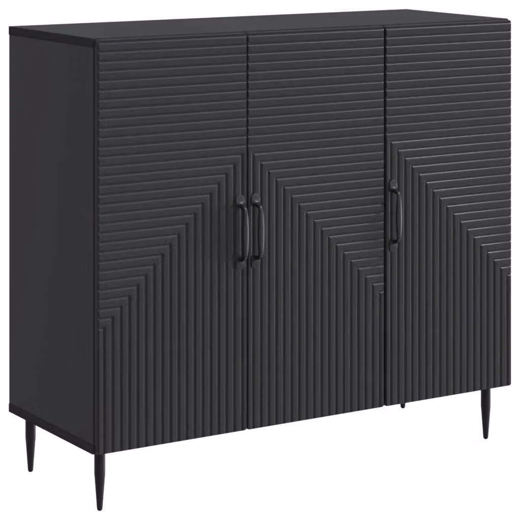 Credenza moderna vidaXL in legno MDF nero L: 89 cm, P: 34,5 cm, H: 80 cm – 2