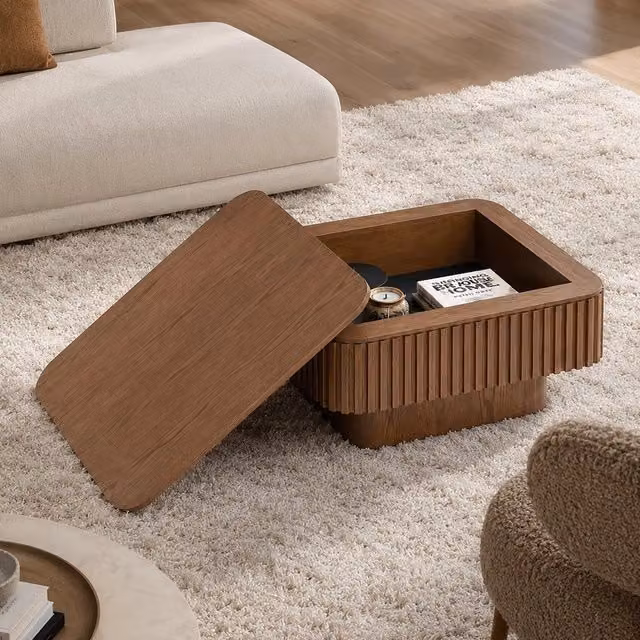 Tavolino da caff¨¨ con cassetto ¨C Minimal ¨C legno rovere marrone 75x75x45 moderno per salotto soggiorno