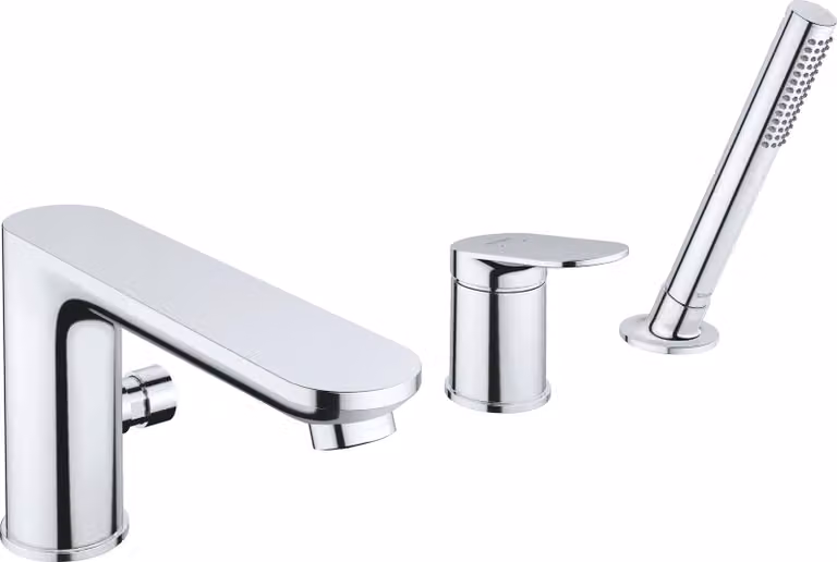 Wave Duravit, robinetterie de baignoire 3 trous, saillie 200 mm, WA5260000010, WA5260000010