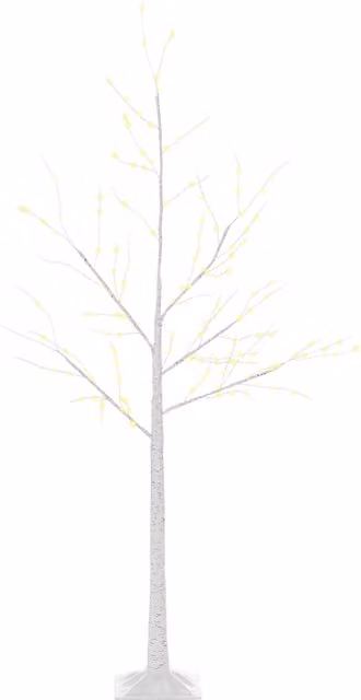 Albero di Natale Homcom con Luci LED Bianco, Design Moderno per Interni ed Esterni, H 150 x L 20 x P 20 cm