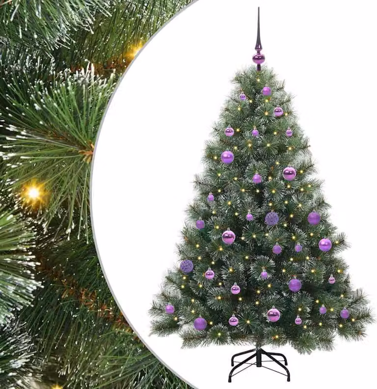 Albero di Natale artificiale con 150 LED Verde 150 cm PE e PVC
