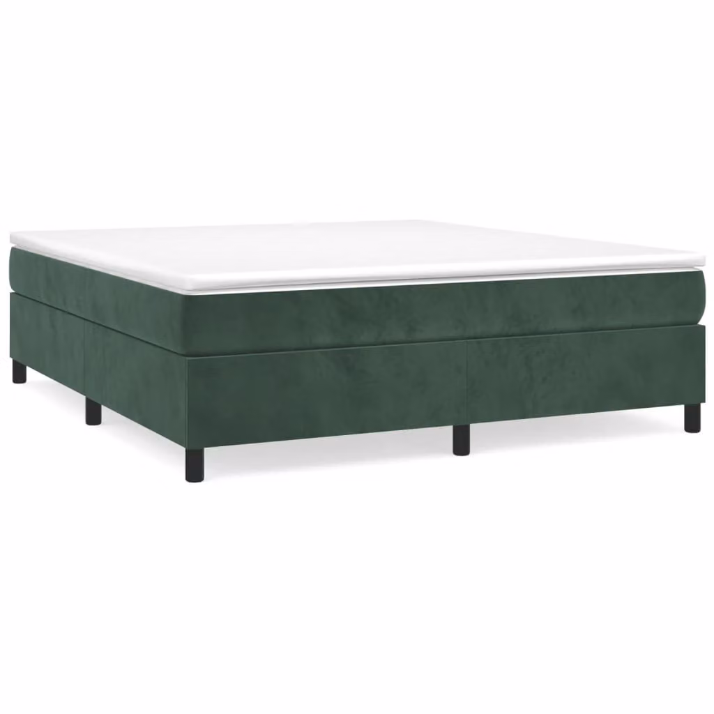Struttura Letto a Rete a Molle Verde Scuro 200x200 cm in Velluto