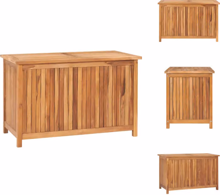 vidaXL Cassetta da giardino 90x50x58 cm in legno massiccio teak - Cassette da giardino